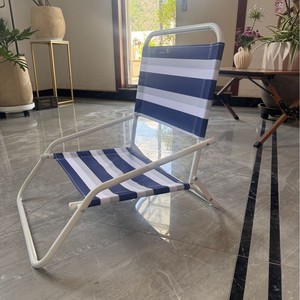 Own Brand Teslin Folding Beach Chair 64x51x60cm Metal Lightweight Portable Outdoor Camping Chair With <b>Backrest</b> - Product Image 1