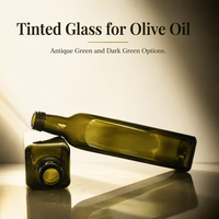 Bouteille d'huile d'olive en verre transparent de 100 ml et 250 ml, échantillon, recyclable, pour dégustation alimentaire, coffrets cadeaux, commande en gros