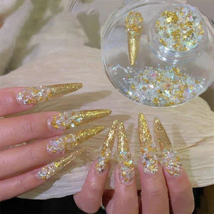 Eternal Night Star River Mirror Demon Nail Salon Mismo estilo Nail Shop Oro blanco Espejo mágico Crush Glass Nail Material - Product Image 2