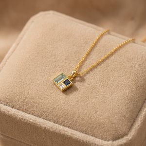 S925 Plata de Ley Chapada en Oro de 18k, Charm Minimalista con Amatista Azul Cielo, Azul Londres, Citrino y Rodolita, Regalos para Mujer - BellaJewelry - Product Image 2