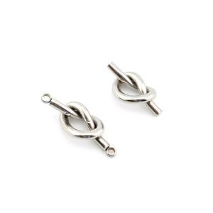 Composants de bijoux en acier inoxydable en forme de nœud cœur pour bracelets et colliers DIY, style OL tendance, finition lisse - Product Image 1