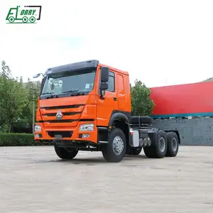 Sinotruk Howo 6x4 camion tracteur d'occasion 371hp EURO 2 Sino camion lourd à carburant Diesel Transmission manuelle 8x4 roue motrice toit haut nouveau