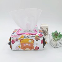 Lingettes pour bébé Jia Enbao, motif ours de dessin animé, spéciales pour les fesses, les mains et la bouche, 80 lingettes par paquet, format familial, extra épaisses