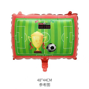 Ballons en aluminium en gros pour la fête : Casque de supporter, ballon de football, terrain de football, match de Coupe d'Europe, thème sportif - Product Image 6