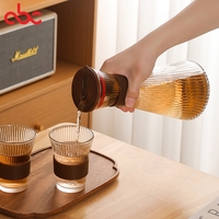 Ensemble de théière et tasse en verre à rayures en verre borosilicaté le plus vendu pour la maison