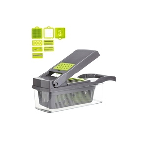 Tagliaverdure multifunzione con contenitore, affettatrice manuale per frutta e verdura 10 in 1 - Product Image 1