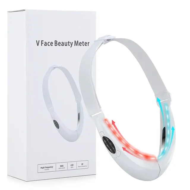 Facial Lifting Device LED Photon Therapie Gesichts abnehmen Vibrations massage gerät Double Chin V Face Shaped Cheek Lift Belt Machine