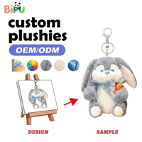 Porte-clés en peluche cochon rose mignon de 10 cm, personnalisé et brodé sur mesure, en tissu doux avec rembourrage en coton PP, mini animal en peluche