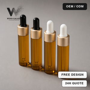 Bouteilles en verre ambré avec pompe à lotion, distributeur de traitement, pour lavage des mains, soins corporels, salle de bain, recharge, emballage, conteneur, fabricant - Product Image 1