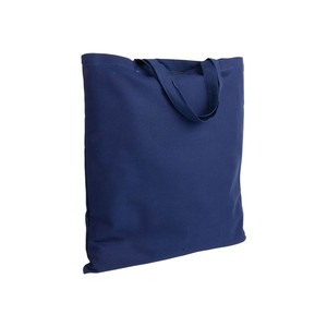 Bolsa de compras azul personalizable de 135g, tamaño mediano, de tela no tejida, con asa larga para compras. - Product Image 1