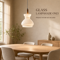Abat-jour en verre sodocalcique blanc soufflé artisanal, couvercle décoratif pour éclairage intérieur domestique