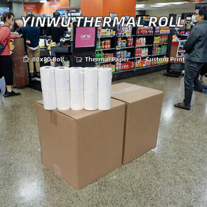 Papel Térmico para Caja Registradora de una Sola Capa, 100% Pulpa de Madera, 80x80 57x50, Opciones de Impresión Múltiple, Rollo Blanco de Alta Calidad, Marca China - Product Image 2