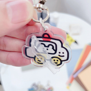 Spot Wholesale UV Printing Cartoon <b>Cute</b> Stick Figure Acrylic Key Chain Couple Bag Mobile Phone Decoration Small Pendant - Product Image 4