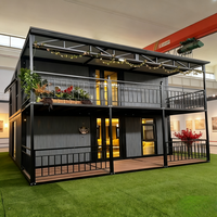 Maison Conteneur Villa de Luxe à Deux Étages Extensible de 40 pieds, Maison Préfabriquée Moderne Entièrement Meublée avec Design Intérieur