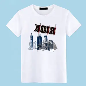 Shenzhen tedarikçisi erkek % 100% pamuk T-Shirt özel baskılı artı boyutu kısa kollu toptan gömlek