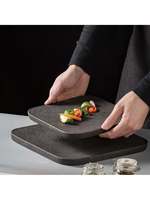 Assiette carrée en céramique de style européen, motif uni, luxe léger, pour steak, plat de service, vaisselle créative