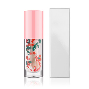 Huile à lèvres hydratante de Noël personnalisée en usine avec une grande brosse, à l'huile de Jojoba, pour tous types de peau, couleur pour les fêtes - Product Image 6