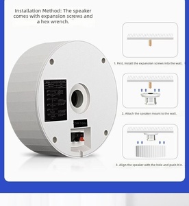 Haut-parleur de plafond 70-100V à montage en surface pour systèmes d'alarme incendie et de sonorisation publique avec voix claire et conception durable - Product Image 4