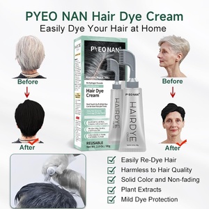 Crème colorante capillaire permanente végane personnalisée, noire, teinture capillaire soufflée, sans ammoniaque, sans peroxyde, couvre 100% les cheveux gris - Product Image 4