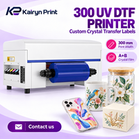 Printer UV DTF 300 DX7 Printhead Lebar 300mm Duplex Warna Pencetakan Label Kristal Foil 3D untuk Casing Ponsel Kaca Logam