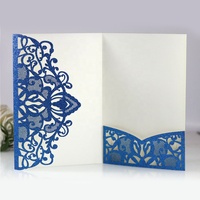 Cartes de vœux personnalisées en papier pailleté à trois volets avec pochette pour mariage, invitation, décoration de fête nuptiale