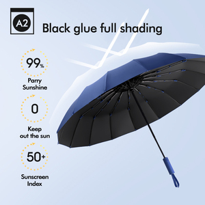 Parapluie Logo Personnalisé Publicité Cadeaux d'Affaires en Nylon Entièrement Automatique 3 Pliage Compact Portable Coupe-Vent 105cm de Diamètre Ouvert - Product Image 5