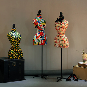 Tela Floral de medio cuerpo modelo femenino accesorios de moda exhibición de lino personalidad pequeña cintura delgada maniquí maniquíes Cuerpo Femenino - Product Image 4