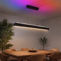 Luz LED Inteligente Regulable de Aluminio RGB con Sincronización Musical y Control por APP para Sala de Juegos, Decoración del Hogar, Personalizable y Lineal Colgante