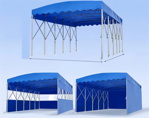   Toldo deslizante impermeable - carpa plegable y móvil con toldo telescópico desplegable, resistente al agua, al fuego y a los rayos UV - Product Image 6