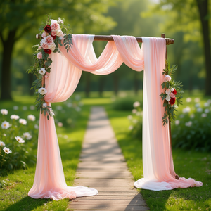 Kit de fleurs élégantes rose clair pour arche de mariage, tissu drapé de 33 pieds, décoration florale artificielle pour toile de fond de cérémonie et de réception - Product Image 2