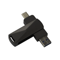 Flash Drive USB 2.0 Tipe-C Putar Berbahan Logam 2-in-1 Kecepatan Tinggi dengan Logo Kustom dan Garansi 3 Tahun
