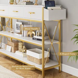 Fondlive cao cấp hai tầng giao diện điều khiển Bảng độc đáo lối vào đồ nội thất với ngăn kéo thanh lịch tủ gỗ cho phòng khách - Product Image 6