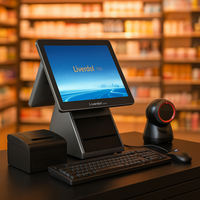 Terminal Punto de Venta Todo en Uno Liverdol de 15.6 Pulgadas con Pantalla Táctil, Sistema Windows, Caja Registradora, Impresora Térmica Integrada de 80 mm, Automática