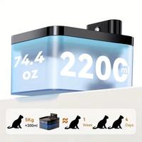 Fontaine à eau pour chat Qbellpet Charge Battery, étanche IPX8, sans fil, distributeur d'eau automatique pour animaux de compagnie, 2000 mAh, capteur intelligent, portable