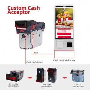 21.5/27/32 Inch Touch Screen Payment Kiosk Windows Android Optional <b>Printer</b> Terminal 80mm QR <b>Scanner</b> Self Ordering Machine - Product Image 3