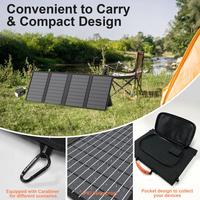 Panneau solaire monocristallin portable 60W haute efficacité, étanche, flexible et pliable pour l'extérieur, chargeur solaire (stock US)