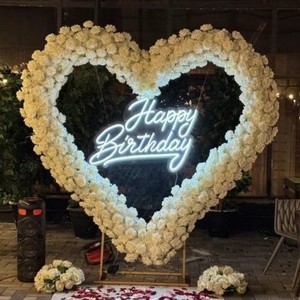 Arche de mariage en forme de cœur en <span class=keywords><strong>fer</strong></span> <span class=keywords><strong>forgé</strong></span>, support <span class=keywords><strong>d</strong></span>écoratif pour fleurs, cadre incurvé extérieur, accessoire de <span class=keywords><strong>d</strong></span>écoration de mariage - Product Image 4