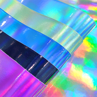 12*53 pouces holographique Faux cuir tissu, miroir réfléchissant vinyle pour bricolage cheveux arcs sacs couture artisanat