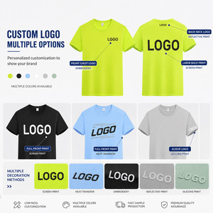 เสื้อยืดเดนิมสปอร์ตโลโก้สั่งทำ 100% โพลีเอสเตอร์ แห้งเร็ว 140 กรัม น้ำหนักเบา สำหรับออกกำลังกาย ยิม แบรนด์ส่วนตัว ชุดยูนิฟอร์มทีมบริษัท - Product Image 2