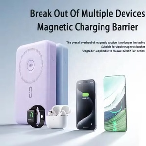 Di alta qualità 10000mAh Wireless portatile Power Bank ricarica rapida incorporati 2 cavi Ultra-sottile supporto magnetico più forte <span class=keywords><strong>custodia</strong></span> per - Product Image 2