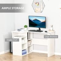 Mesa de esquina para el hogar, muebles de oficina, escritorio de ordenador con estantes, fabricante de PC en forma de L plano multiusos, caja de cartón de madera barata