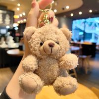 Mini porte-clés en peluche doux de 12 cm, ours en peluche de dessin animé, jouet pendentif pour sac à dos