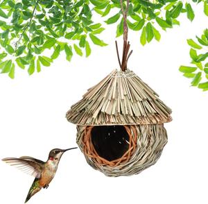 Tessuto a mano appeso uccelli case per la nidificazione di erba naturale nido di uccelli per il giardino - Product Image 2