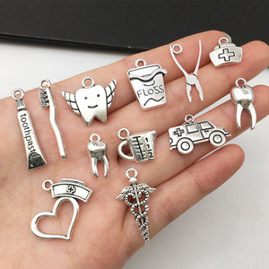 Vente chaude Pendentif moderne en alliage série dentiste pour matériaux de bricolage faits main, porte-clés, boucles d'oreilles, bracelets, chaînes de téléphone portable - Product Image 1