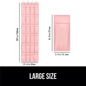 Hot 24 Grid Pink Breathable Mesh Pocket Hanging <b>Storage</b> Rack Closet Rack Hanger Hanging <b>Storage</b> Bag - Product Image 2