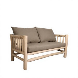 Canapé gonflable Gubuk Bali scandinave moderne 2 places en teck, écologique, rectangulaire 70x135x65mm, mobilier de salon - Product Image 1