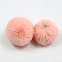 Pom poms en fausse fourrure de lapin 5 pièces, taille de 4cm avec bande élastique, pom poms en fourrure artificielle souple pour accessoires de bricolage