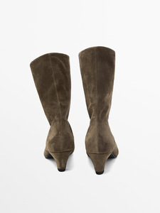 Scarpe da <span class=keywords><strong>donna</strong></span> 2024 autunno e inverno nuovi <span class=keywords><strong>stivali</strong></span> con <span class=keywords><strong>tacco</strong></span> <span class=keywords><strong>basso</strong></span> personalizzati firmati in pelle marrone - Product Image 4