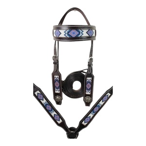 Accesorios de cuero Premium personalizados para caballos Western Headstall Breast Collar - Product Image 1