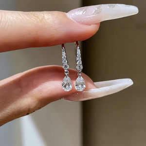 Total 2.00 CT Pear Cut Lab Grown <b>Diamond</b> Drop <b>Earrings</b> 14K White Gold E VS1 IGI Certified Creality Bridal <b>Dangle</b> <b>Earrings</b> , hoop - Product Image 1